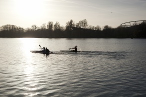 Paddelboote auf dem Maschsee