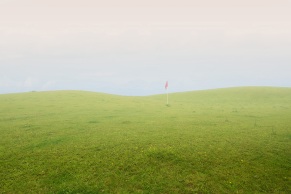 Golfplatz im Nebel